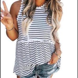 Stripe baby doll tee